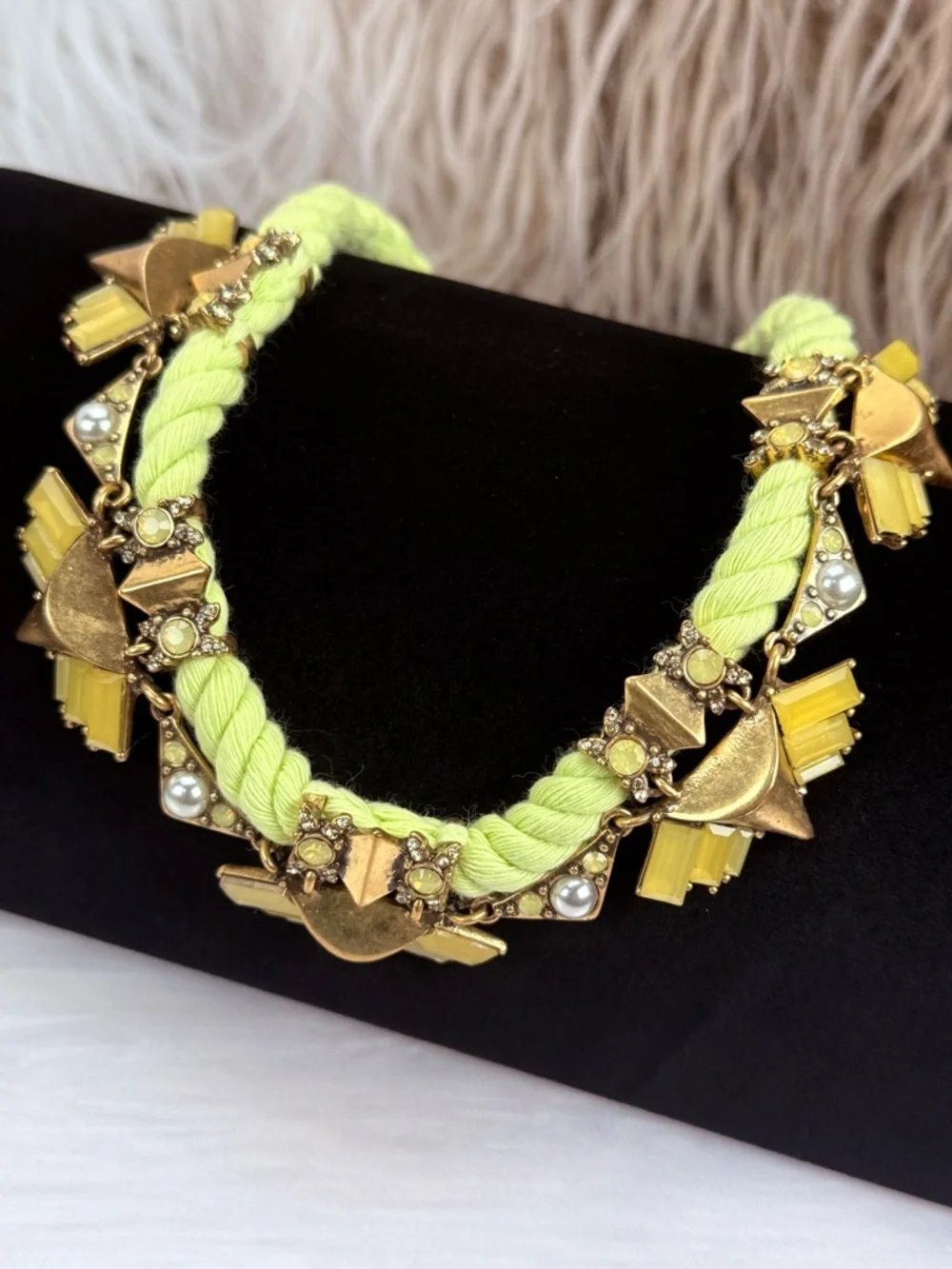 NWT green and brass tones, J.Crew costume necklace